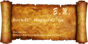 Borkó Magdaléna névjegykártya